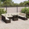 vidaXL Tuin Sofa Set met opslag 11 pcs Bruin Poly riet