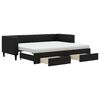 vidaXL Slaapbank met onderschuifbed en lades 80x200 cm stof zwart