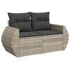 vidaXL 11-delige Loungeset met kussens poly rattan lichtgrijs