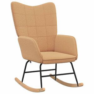 vidaXL Schommelstoel Beige Sherpa Stof