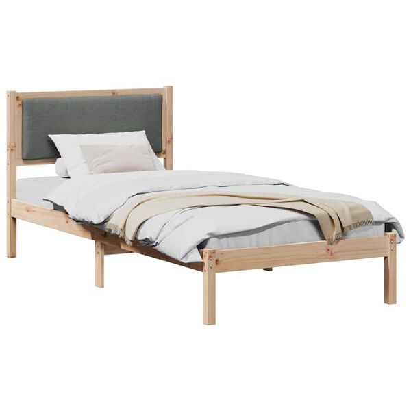 vidaXL Bedframe Donkergrijs 100 x 200 cm Massief grenenhout