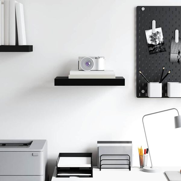 vidaXL Wandschap zwevend 40x23x3,8 cm MDF zwart