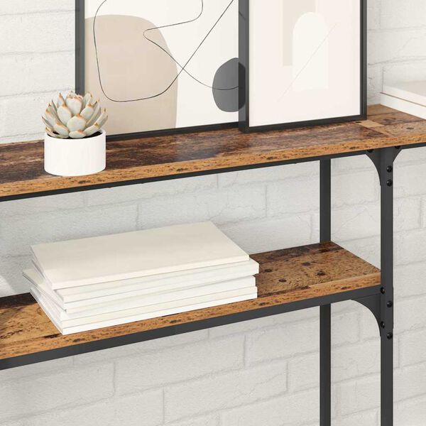 vidaXL Consoletafel Oud hout 145x22.5x75cm Bewerkt hout