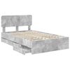 vidaXL Bedframe met lade Beton Grijs 135 x 190 cm Geconstrueerd hout
