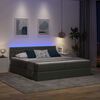 vidaXL Bed met LED-striplichten Donkergrijs 200 x 200 cm Stof
