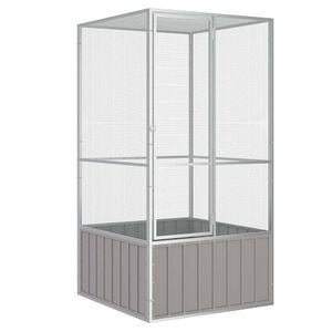 vidaXL Vogelkooi 111x107x211,5 cm gegalvaniseerd staal grijs