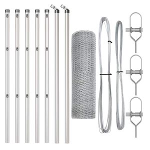 vidaXL zeshoekig gaashek met grondbevestiging 10 x 0,4 m zilver Mesh