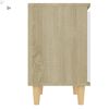 vidaXL Nachtkastjes 2 st met houten poten 40x30x50 cm sonoma eiken wit