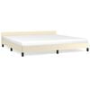 vidaXL Bedframe met hoofdeinde zonder matras 200x200 cm cr&egrave;mekleurig