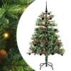 vidaXL Kunstkerstboom met LED -striplichten Groen 150 cm PVC en Metaal