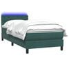 vidaXL Boxspring met matras en LED fluweel donkergroen 90x210 cm