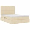 vidaXL Opslag bed met matras met matras Cr&egrave;me 140 x 190 cm Polyester