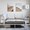 vidaXL Bedframe met hoofdbord metaal wit 150x200 cm