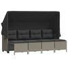 vidaXL 5-delige Loungeset met kussens poly rattan lichtgrijs