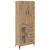vidaXL Highboard Artisan Eiken 69,5 x 34 x 180 cm Bewerkt hout