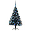 vidaXL Kunstmatig Voorverlicht Kerstboom met 150 LED Zwart 120 cm PVC