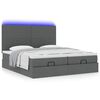 vidaXL Ottoman bed met matrassen en LED's 180x200cm stof donkergrijs