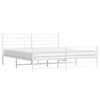 vidaXL Bedframe met hoofd- en voeteneinde metaal wit 200x200 cm