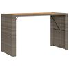 vidaXL Tuinbartafel acaciahouten blad 185x80x110 cm poly rattan grijs