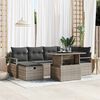 vidaXL Tuin Sofa Set met kussen met opslag 7 pcs Grijs Poly riet