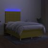 vidaXL Boxspring met matras en LED stof groen 120x200 cm