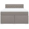 vidaXL Boxspring met matras stof taupe 140x190 cm
