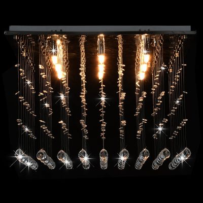 vidaXL Plafondlamp met kristallen kralen kubus G9 zilverkleurig