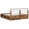 vidaXL Bedframe met hoofdeinde Oudhout 200 x 200 cm Bewerkt hout