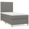 vidaXL Boxspring met matras stof donkergrijs 100x200 cm
