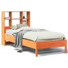 vidaXL Bed met boekenkast zonder matras grenenhout wasbruin 75x190 cm