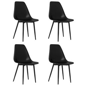 vidaXL Eetkamerstoelen 4 st PP zwart
