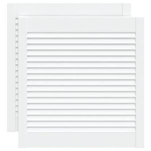 vidaXL Kastdeuren met lamellen 2 st 61,5x59,4 cm grenenhout wit