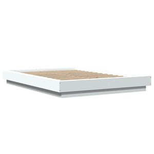 vidaXL Bedframe met LED-verlichting bewerkt hout wit 140x190 cm
