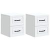 vidaXL Wandbeugel Bedkast 2 pcs Wit 34,5 x 33 x 40 cm Bewerkt hout
