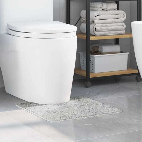 vidaXL Antislip Badmat met Toilet Cut Grijs 50 x 50 cm PP