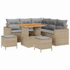vidaXL Tuinbankenset met kussen 9 pcs Beige en Licht Grijs poly rattan