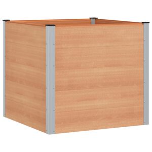 vidaXL Verhoogde plantenbak Bruin 100 x 100 x 91 cm alu.