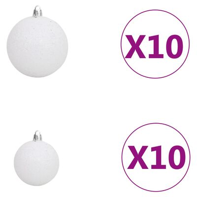 vidaXL Kunstkerstboom met LED's en kerstballen 240 cm PVC en PE groen