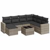 vidaXL 8-delige Loungeset met kussens poly rattan lichtgrijs