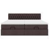 vidaXL Ottoman bed met matrassen en LED's 160x200cm stof donkerbruin