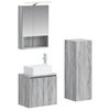 vidaXL Badkamermeubelset 4 pcs Grijs Sonoma Bewerkt hout en glas