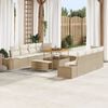 vidaXL Tuin Sofa Set met kussen met opslag 11 pcs Beige en Crème