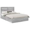 vidaXL Opslag bed met lade Grijs Sonoma 160 x 200 cm Bewerkt hout
