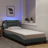 vidaXL Bedframe met LED zonder matras "Hvar" 90x200 cm stof lichtgrijs