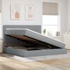 vidaXL Opslag bed met matras Lichtgrijs 200 x 200 cm Polyester