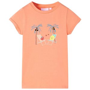 Kindershirt 128 perzikkleurig