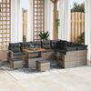 vidaXL Tuin Sofa Set 12 pcs Grijs Poly rattan en gepoedercoat staal