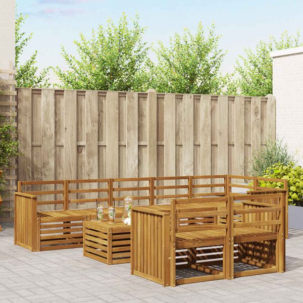 vidaXL Sofa-Sets 9 pcs Naturel Massief Acaciahout