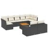 vidaXL 10-delige Loungeset met kussens poly rattan zwart