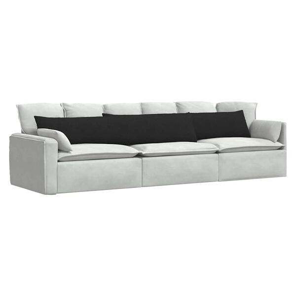 vidaXL Sofa Kussens 2 stuks Zwart 200 x 40 cm Stof